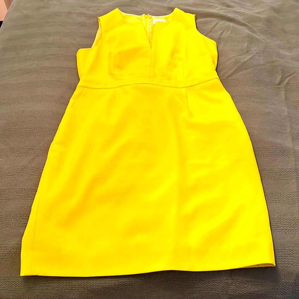 JCrew Suiting dress with pockets in yellow size 14